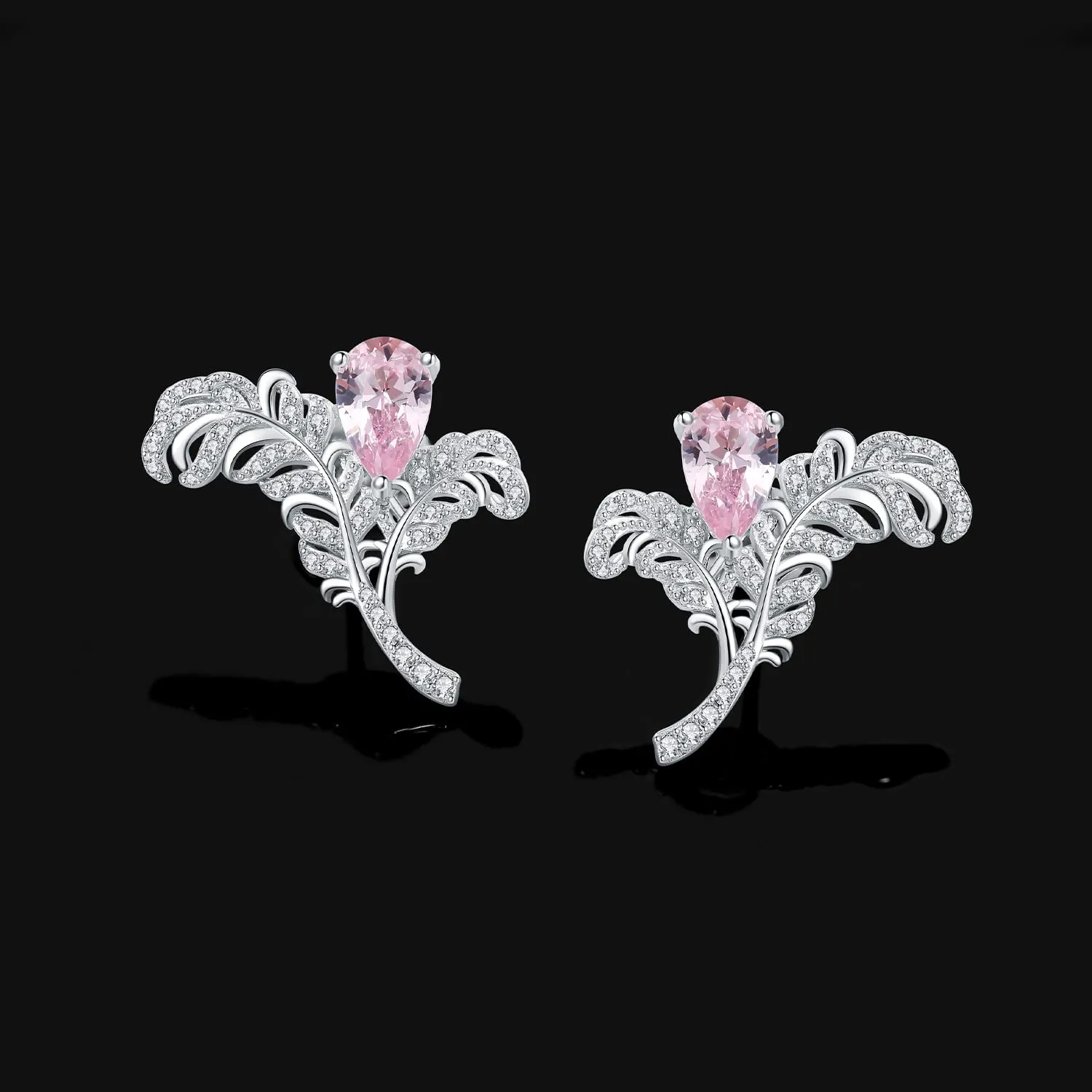 JewelryPalace Piuma 1ct Orecchini Bottone Argento Morganite