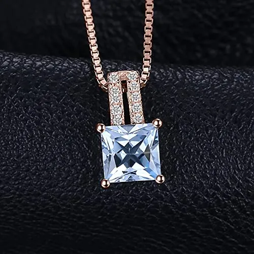 JewelryPalace Quadrata 1.2ct collana oro rosa topazio
