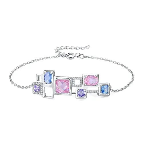 JewelryPalace Mosaico bracciale argento spinello arcobaleno