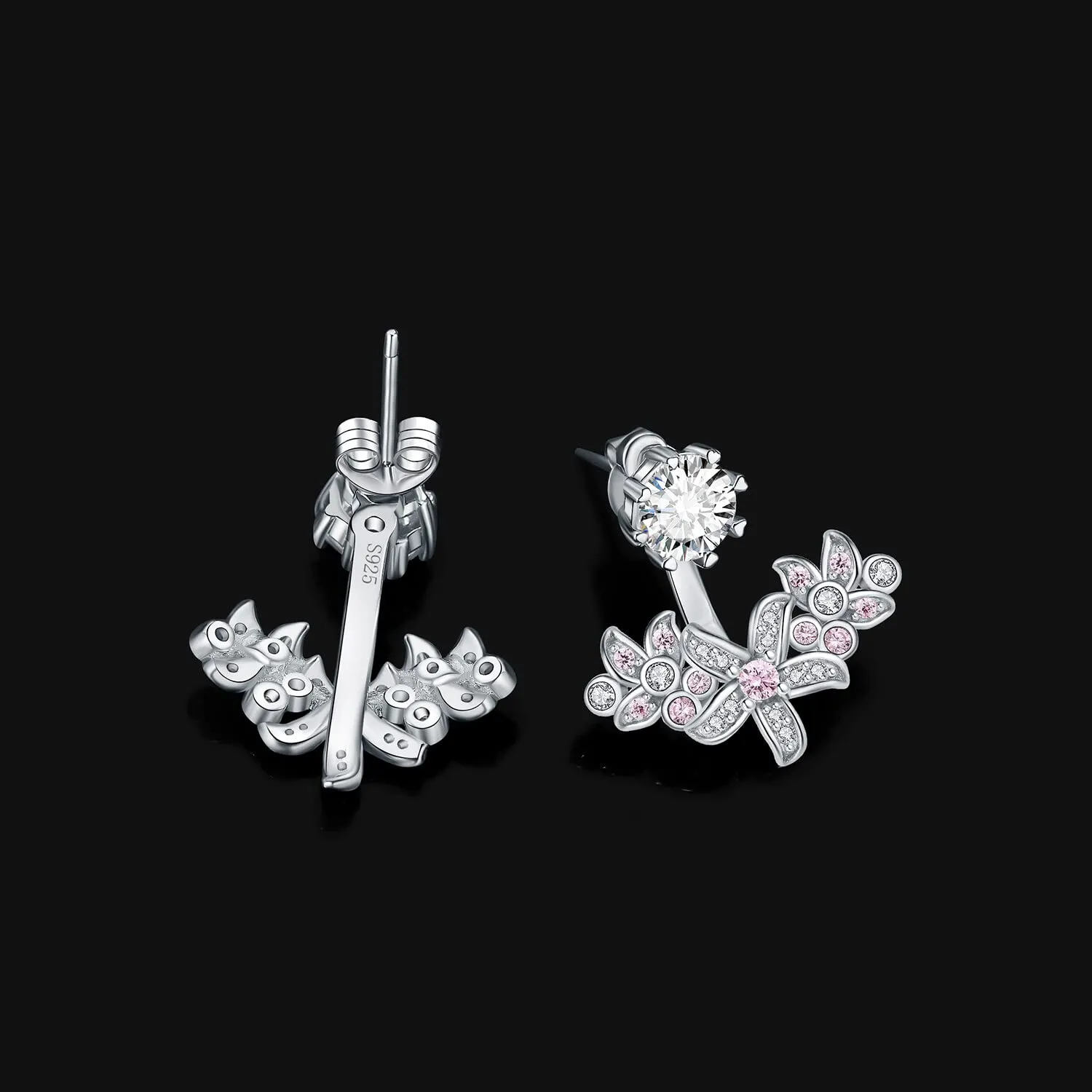 JewelryPalace Fiori 3ct Orecchini Argento Zirconia Rosa