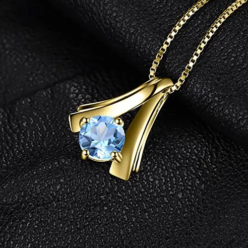 JewelryPalace Ventaglio collana 1ct topazio azzurro 45cm