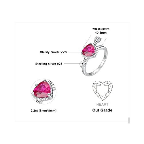 JewelryPalace 2.2ct Freccia anello argento zirconia rossa