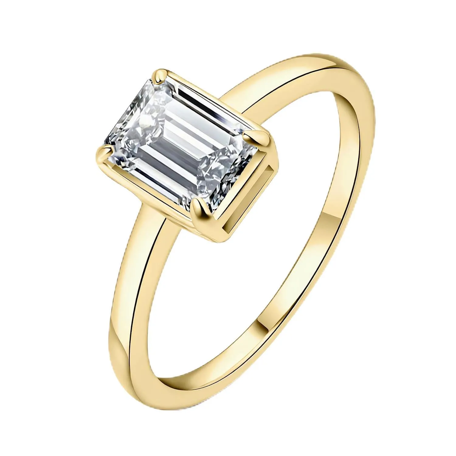 JewelryPalace Solitario Anello Argento Moissanite Smeraldo Mis.18.5