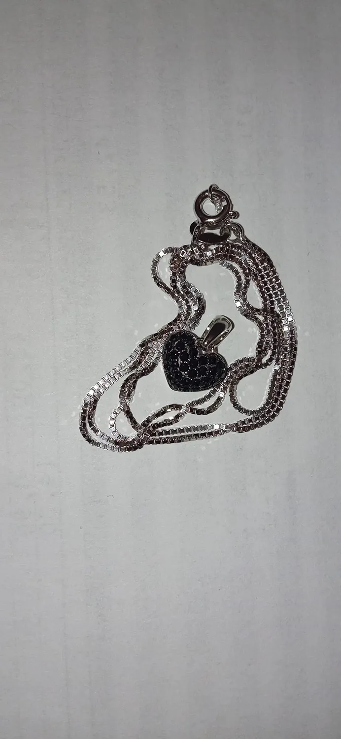 JewelryPalace Cuore 0.14ct Spinello Nero collana argento 925