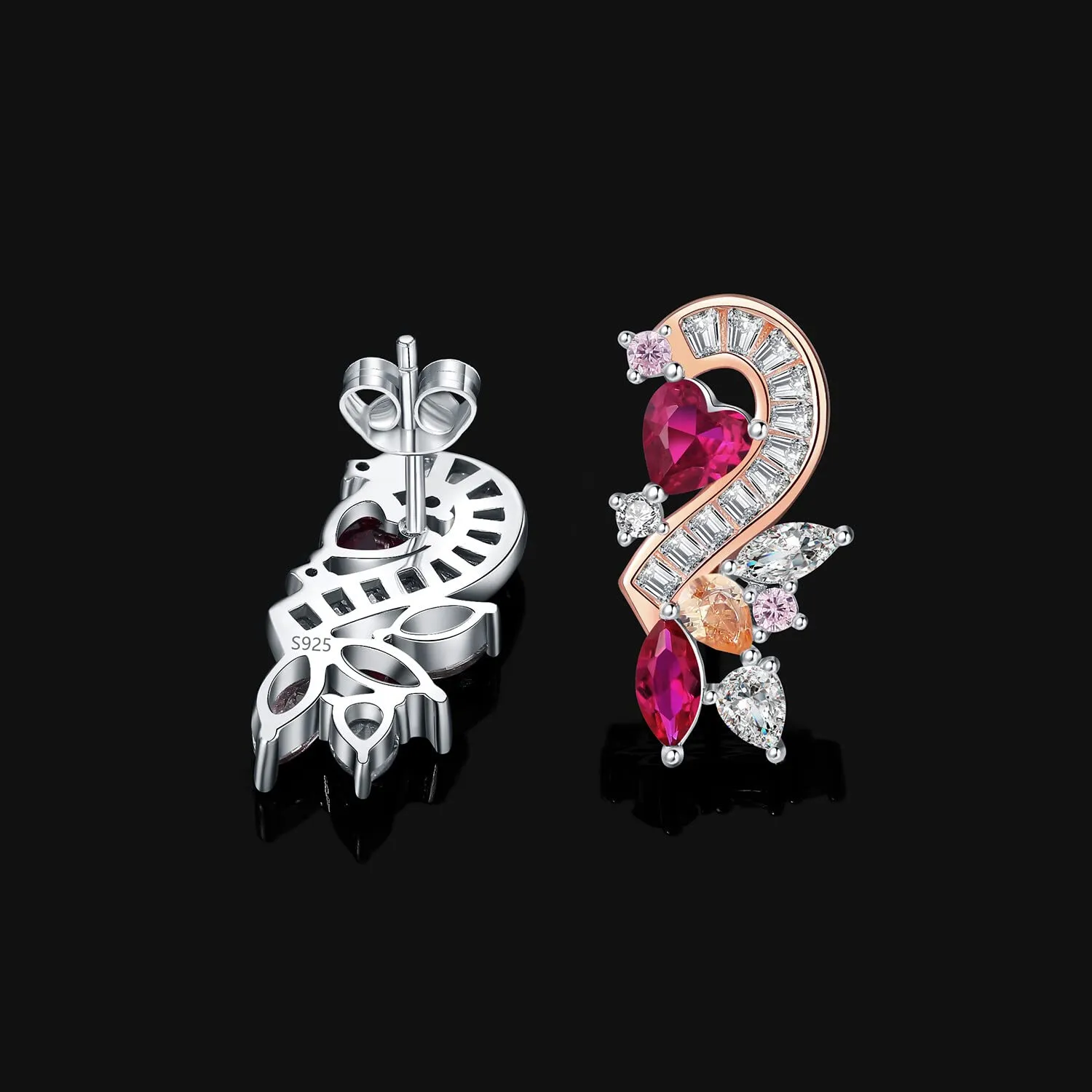 JewelryPalace Cuore 3.2ct orecchini bottone oro rosa