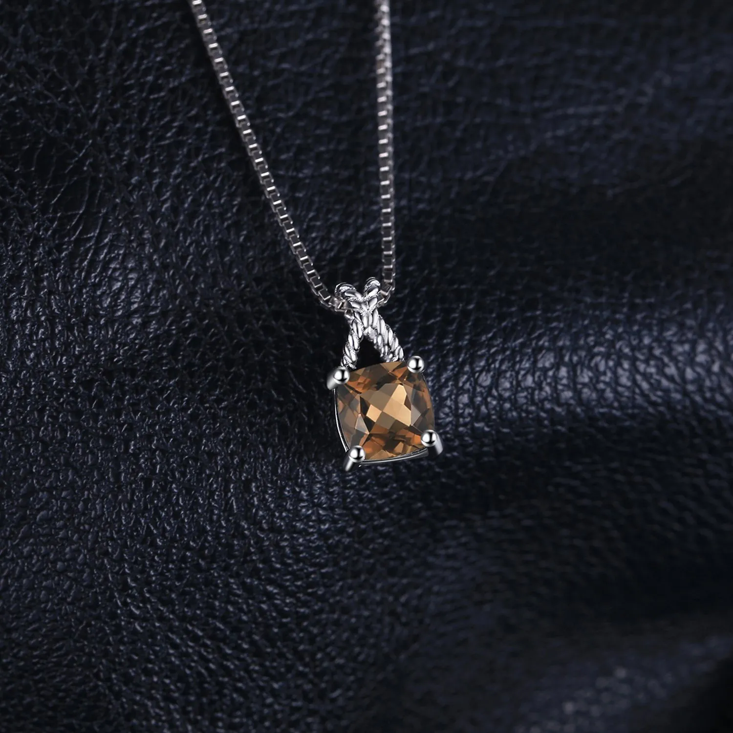 JewelryPalace Collana Intrecciata Quarzo Fumoso Argento 45cm