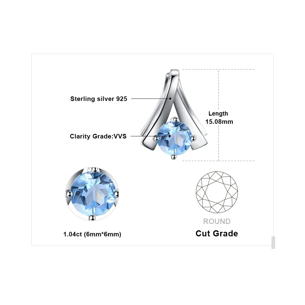 JewelryPalace Ventaglio collana topazio azzurro 45cm argento