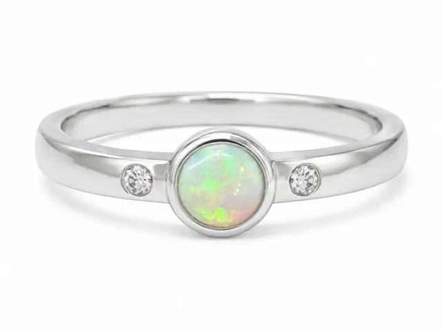 Victoria Jane Angelic Opal anello opale zirconia argento
