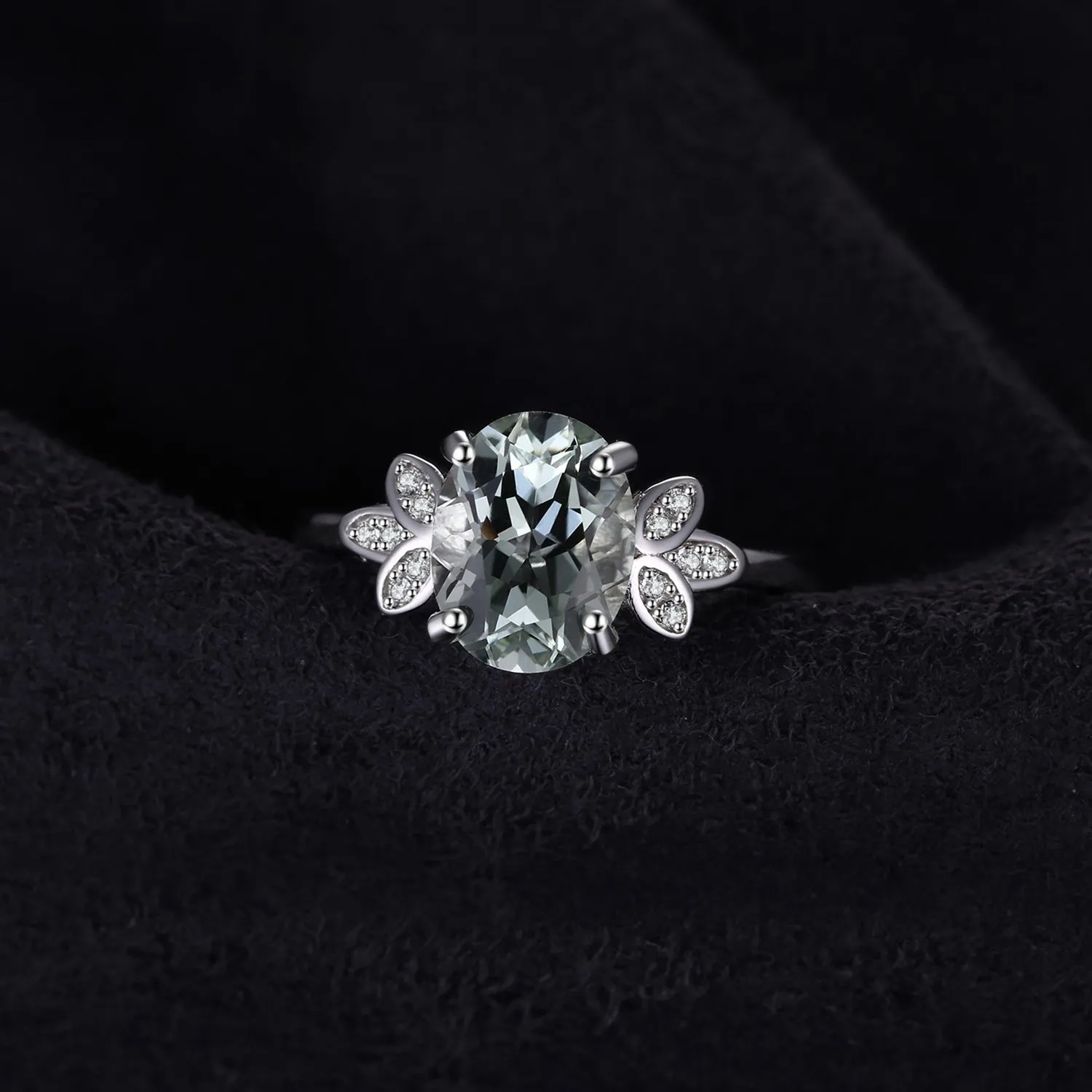 JewelryPalace Classico Anello Argento 925 Ametista Verde Ovale