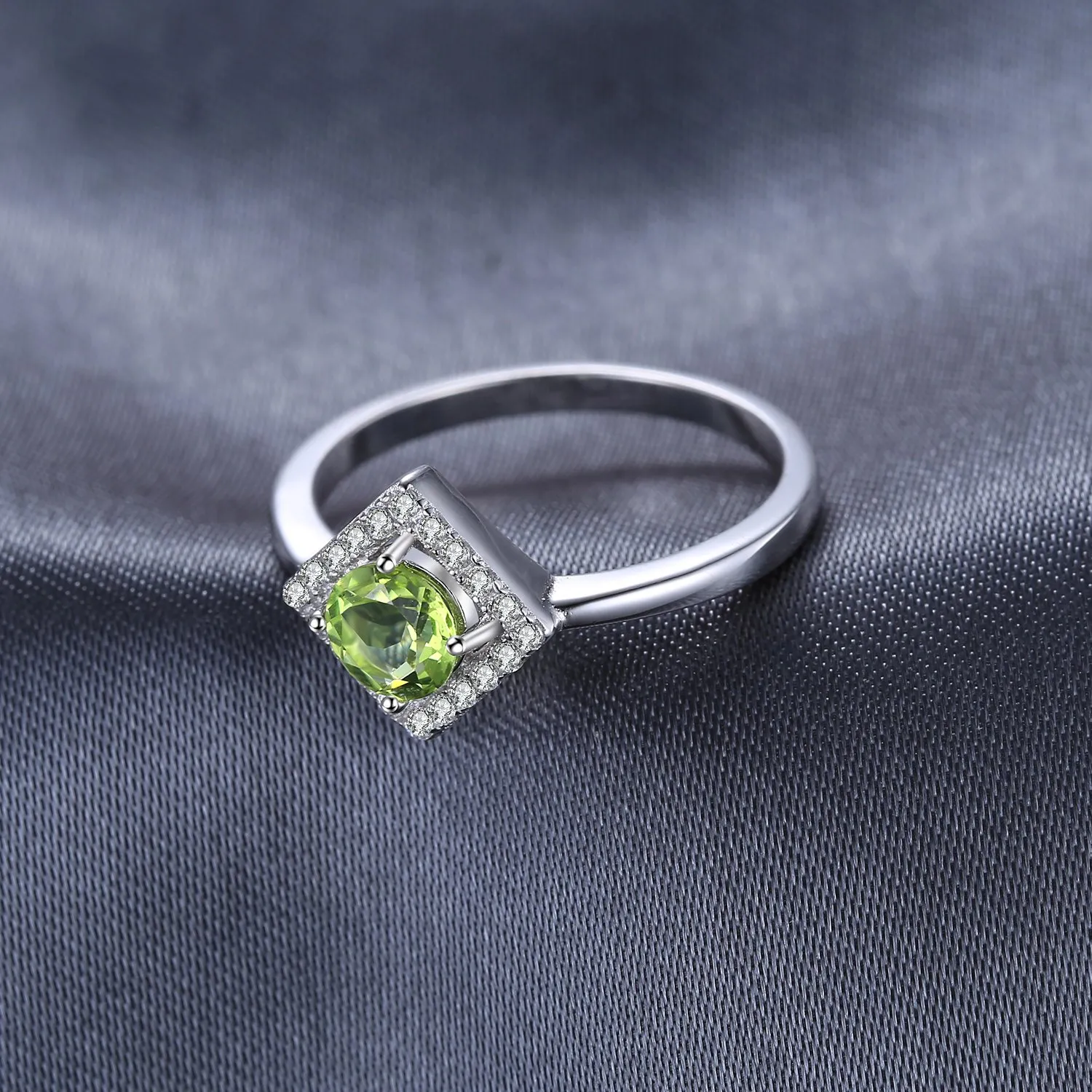JewelryPalace Anello Peridoto Halo 0.6ct Argento 925 Misura 11.5