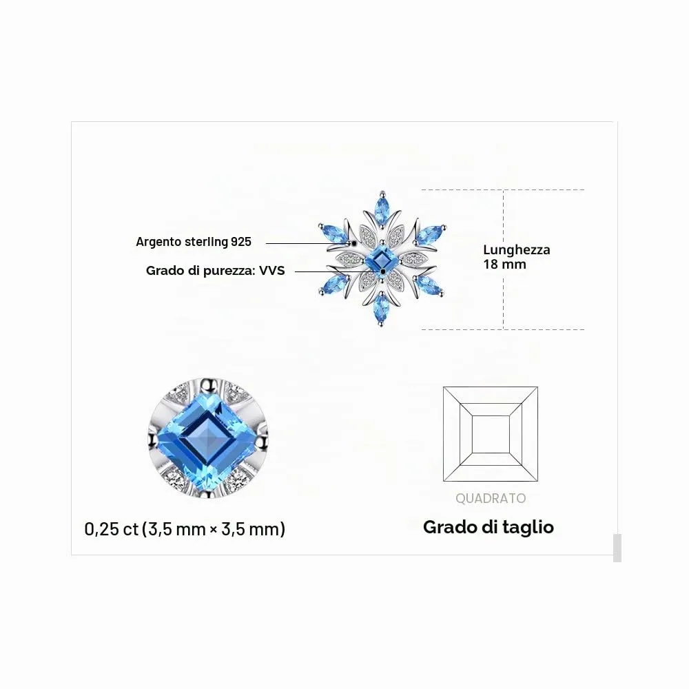 JewelryPalace Fiocco di Neve collana topazio argento 45cm