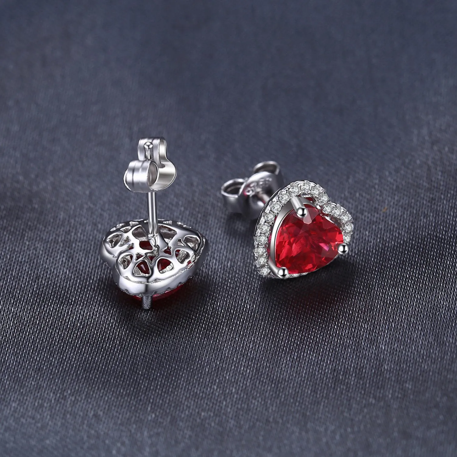 JewelryPalace Cuore 3.8ct Rubino orecchini argento lobo