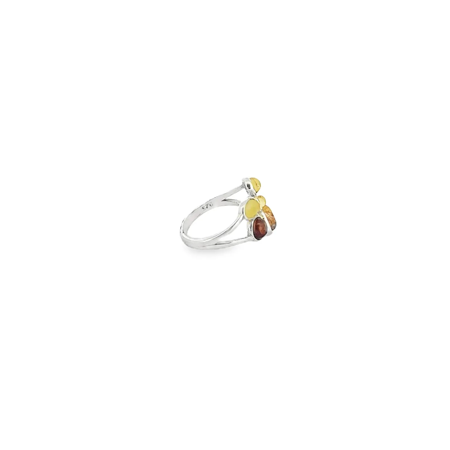 Victoria Jane Colorful Multi-Amber anello argento ambra