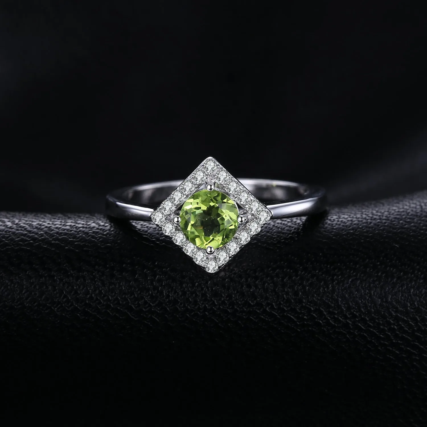 JewelryPalace Anello Peridoto Halo 0.6ct Argento 925 Misura 11.5