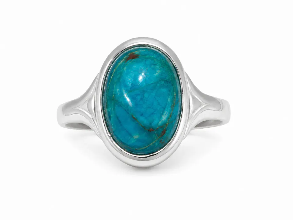 Victoria Jane Amazonite Lagoon anello amazzonite ovale argento