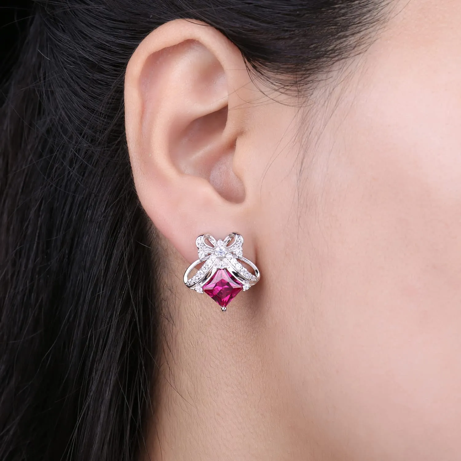 JewelryPalace Farfalla 3.1ct orecchini bottone zaffiro rosa