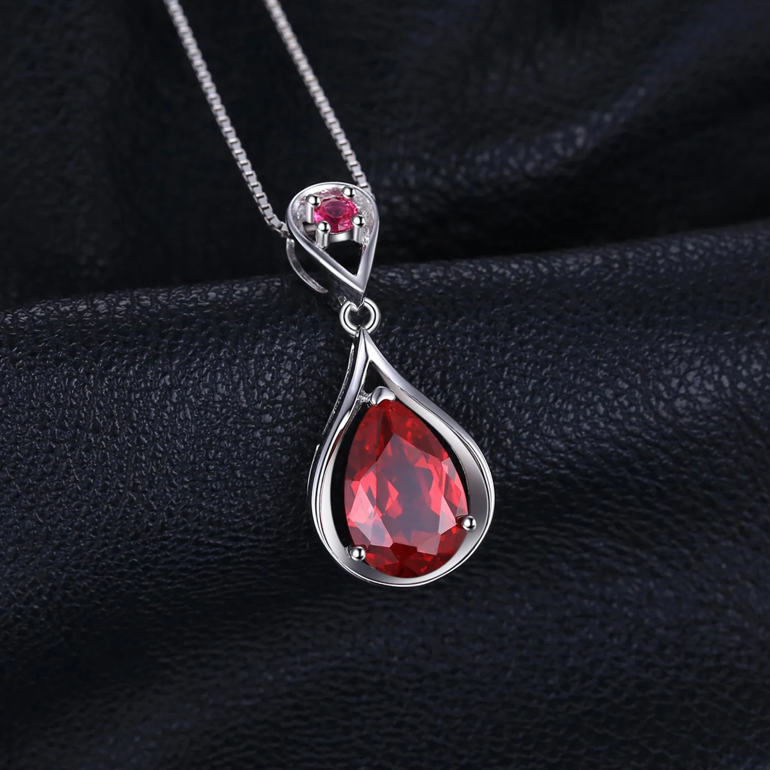 JewelryPalace Infinito 4ct collana argento rubino goccia