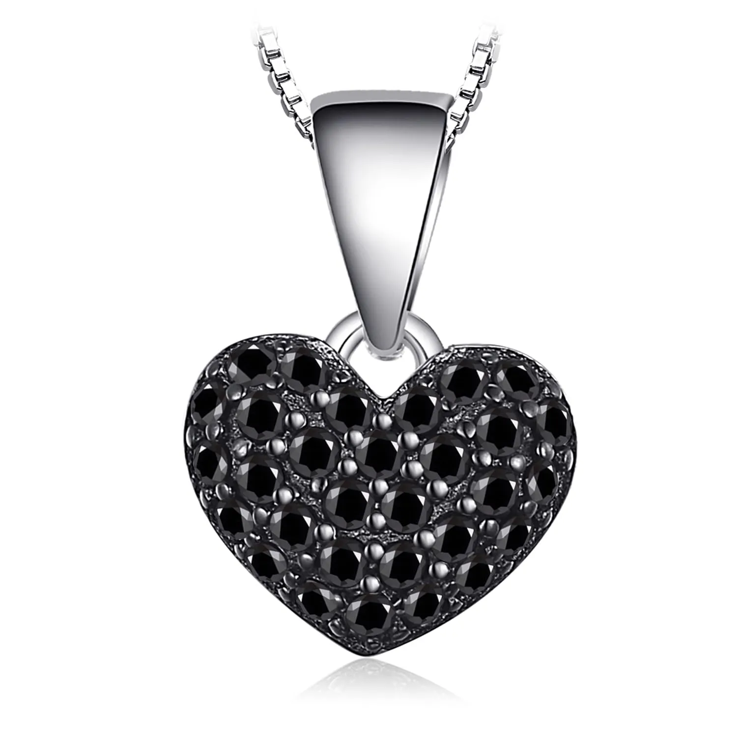 JewelryPalace Cuore 0.14ct Spinello Nero collana argento 925