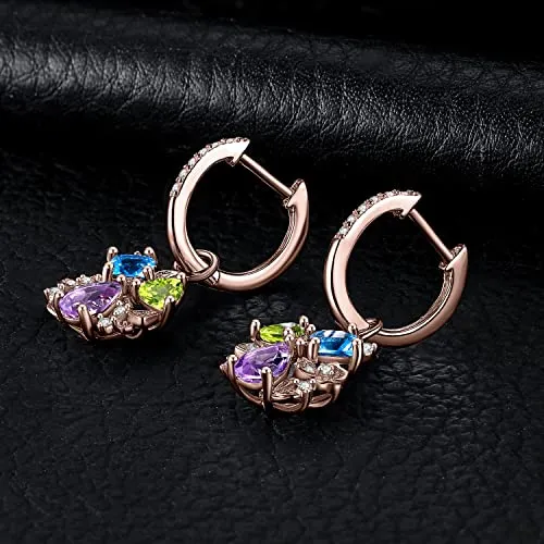 JewelryPalace 2ct Orecchini Pendenti Argento 925 Ametista Viola