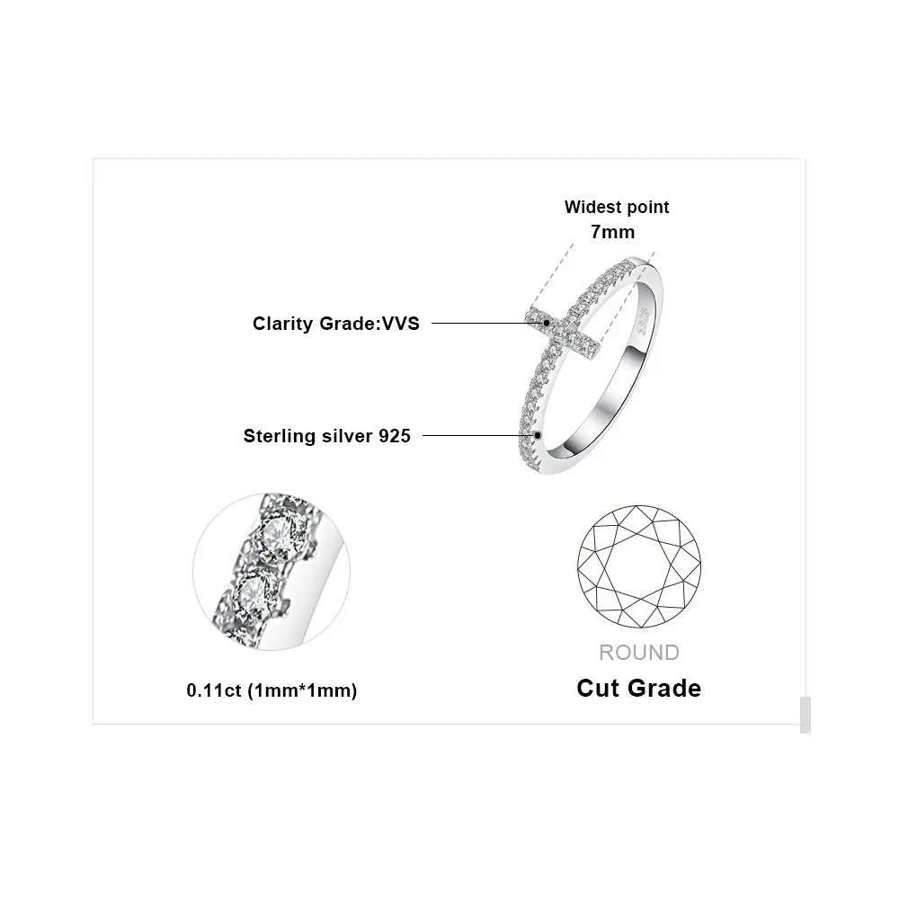 JewelryPalace Eterno Amore Croce Anello Argento 925 sobrio