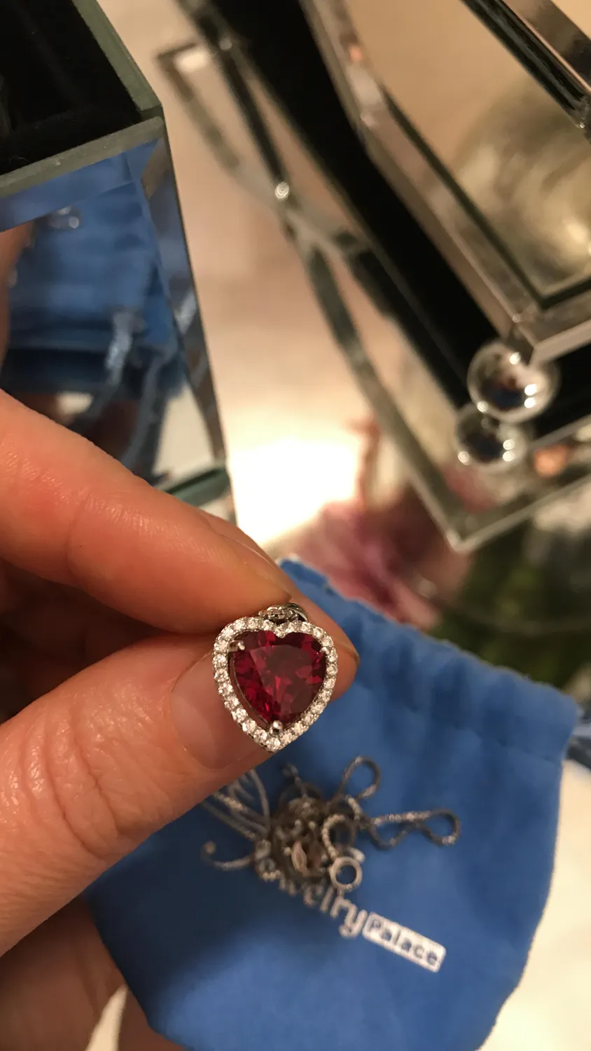 JewelryPalace Cuore 4ct Rubino collana argento 925 cuore