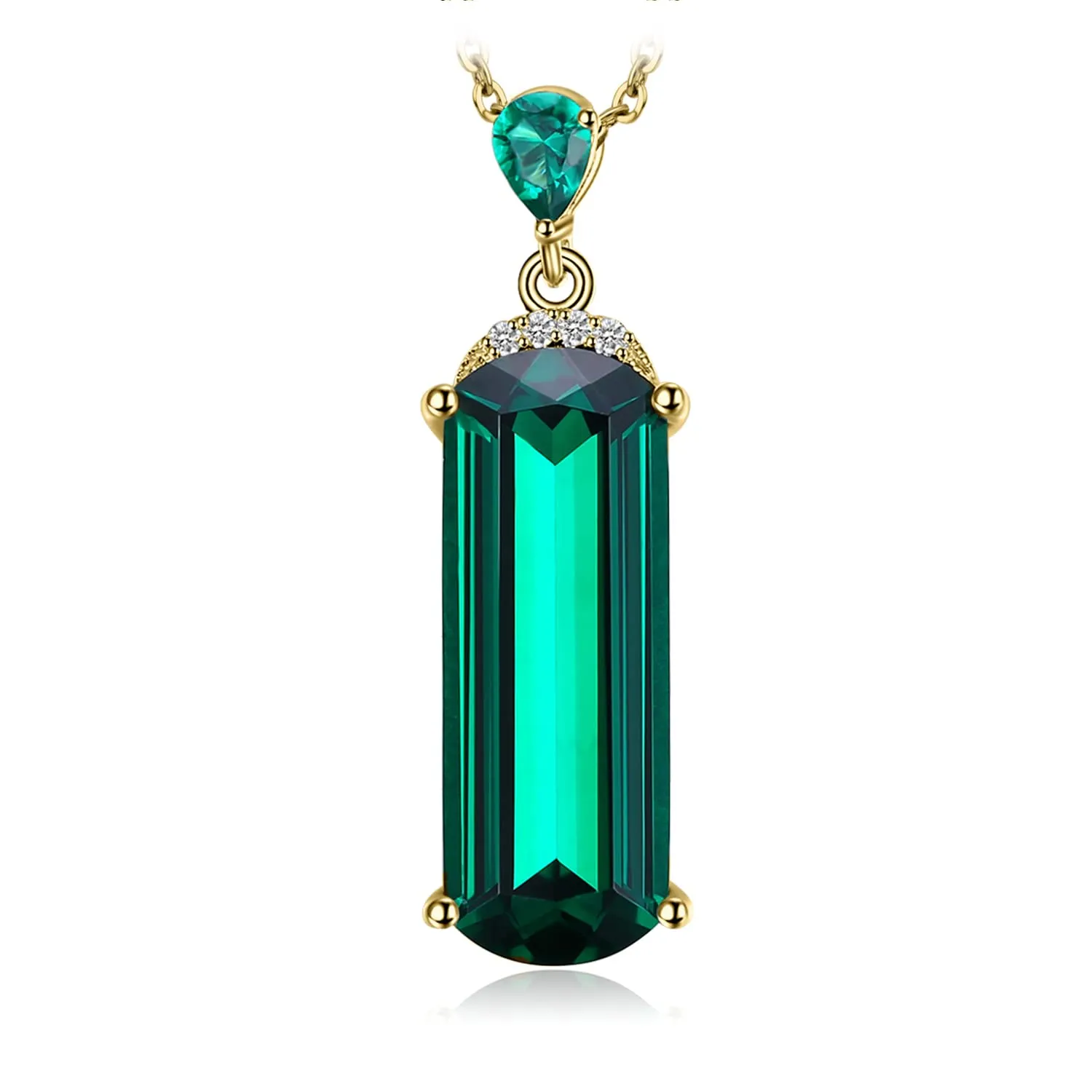 JewelryPalace 4.4ct Smeraldo Collana Argento 45cm Pietra Verde
