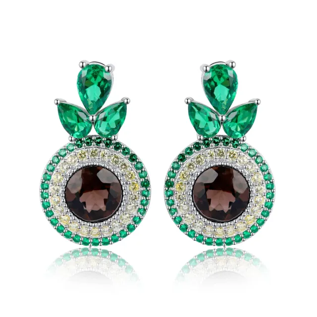 JewelryPalace Avocado 5.1ct orecchini argento quarzo fumoso