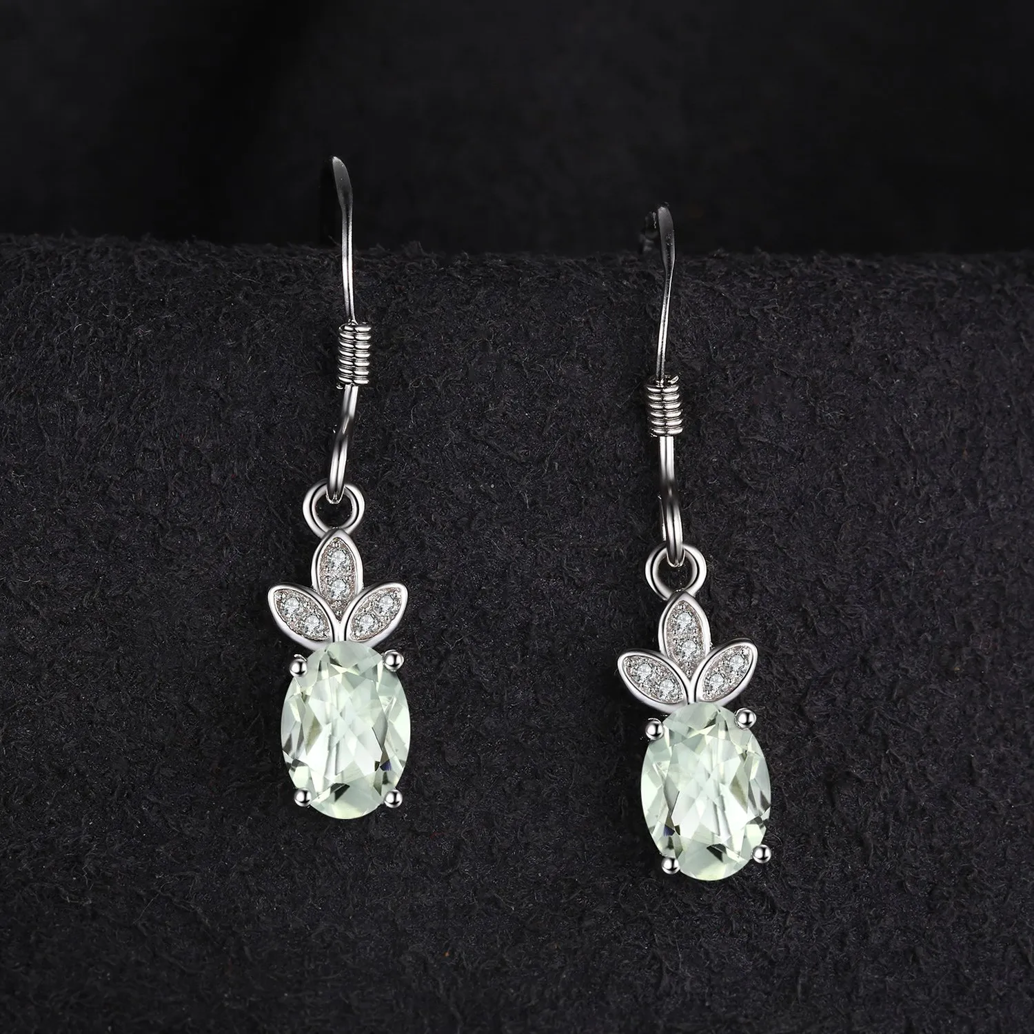 JewelryPalace Orecchini Pendenti Ametista Verde Argento 1.9ct