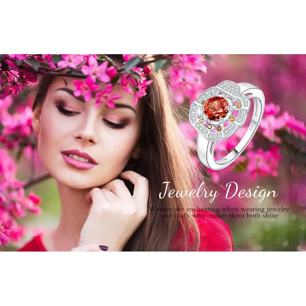 JewelryPalace Pizza 1.2ct anello argento 925 granato rosso