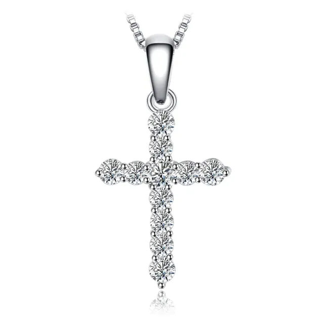 JewelryPalace 0.7ct collana croce argento 45cm zirconia
