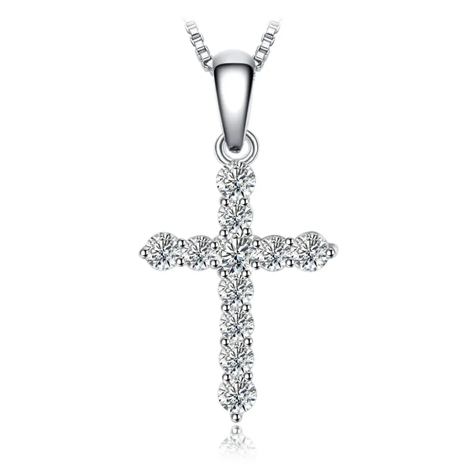 JewelryPalace 0.7ct collana croce argento 45cm zirconia