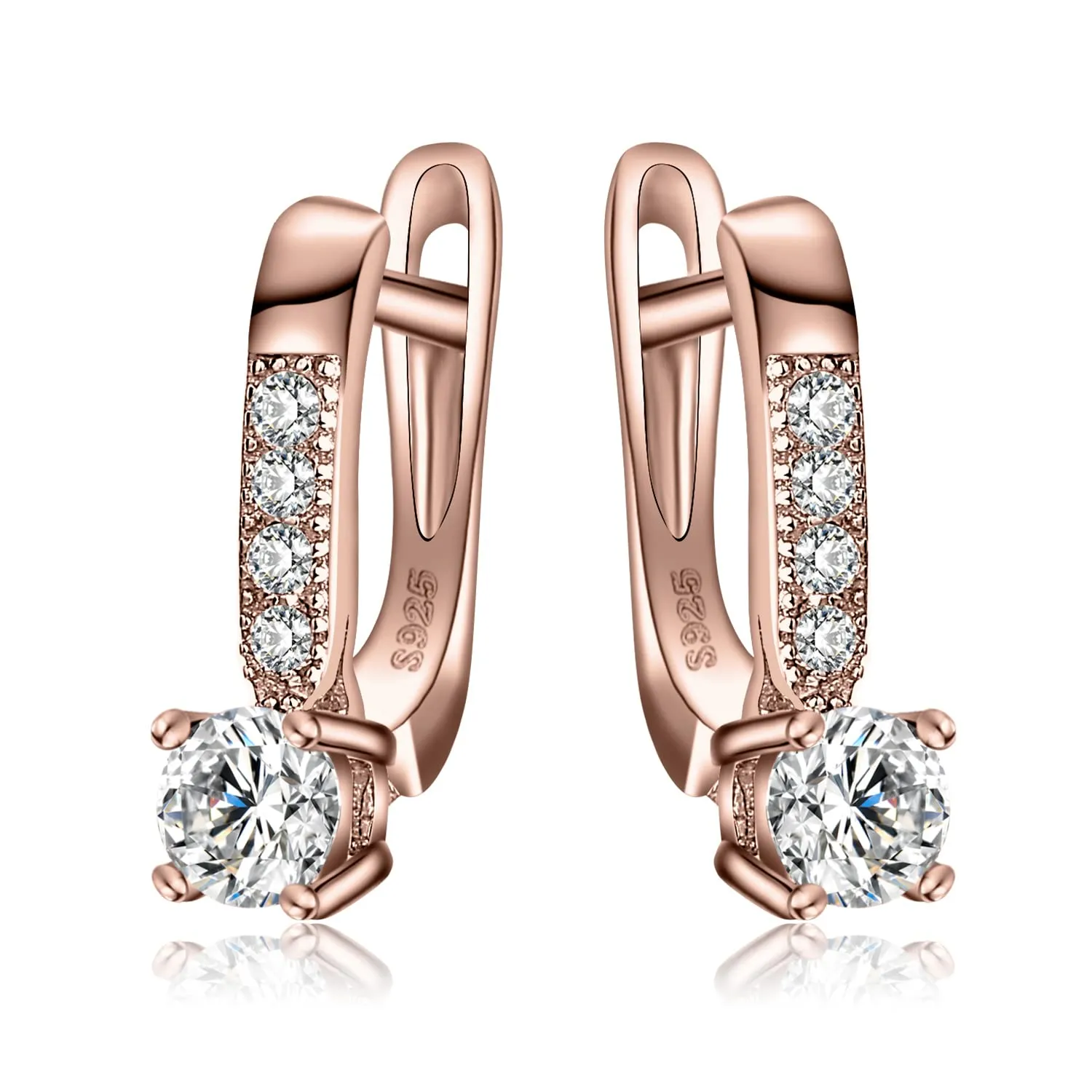 JewelryPalace 1ct orecchini a cerchio argento zirconia
