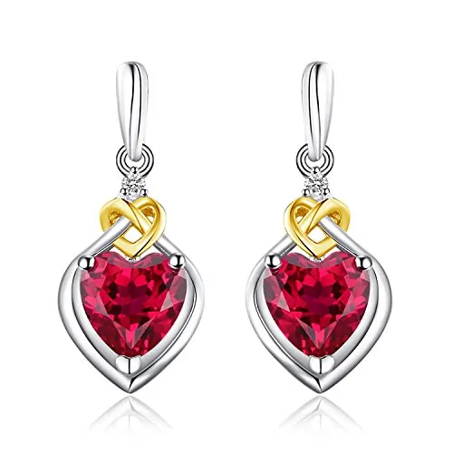 JewelryPalace Nodo d'Amore orecchini pendenti argento rubino