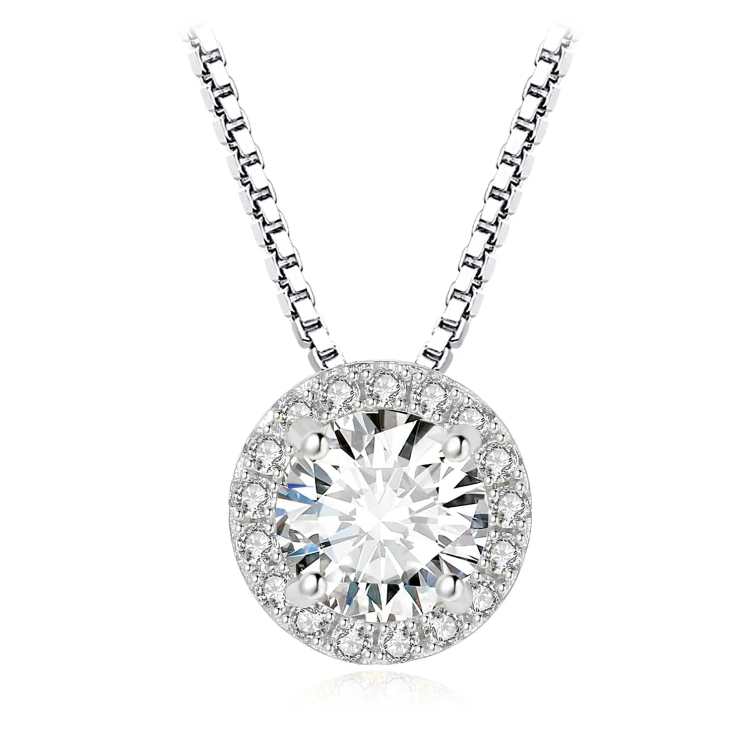 JewelryPalace 1ct Halo collana argento moissanite oro