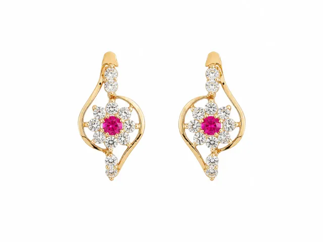 Victoria Jane Pre-loved 18ct Ruby Diamond orecchini oro