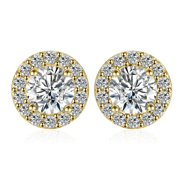 JewelryPalace Halo 1ct orecchini lobo zirconia oro