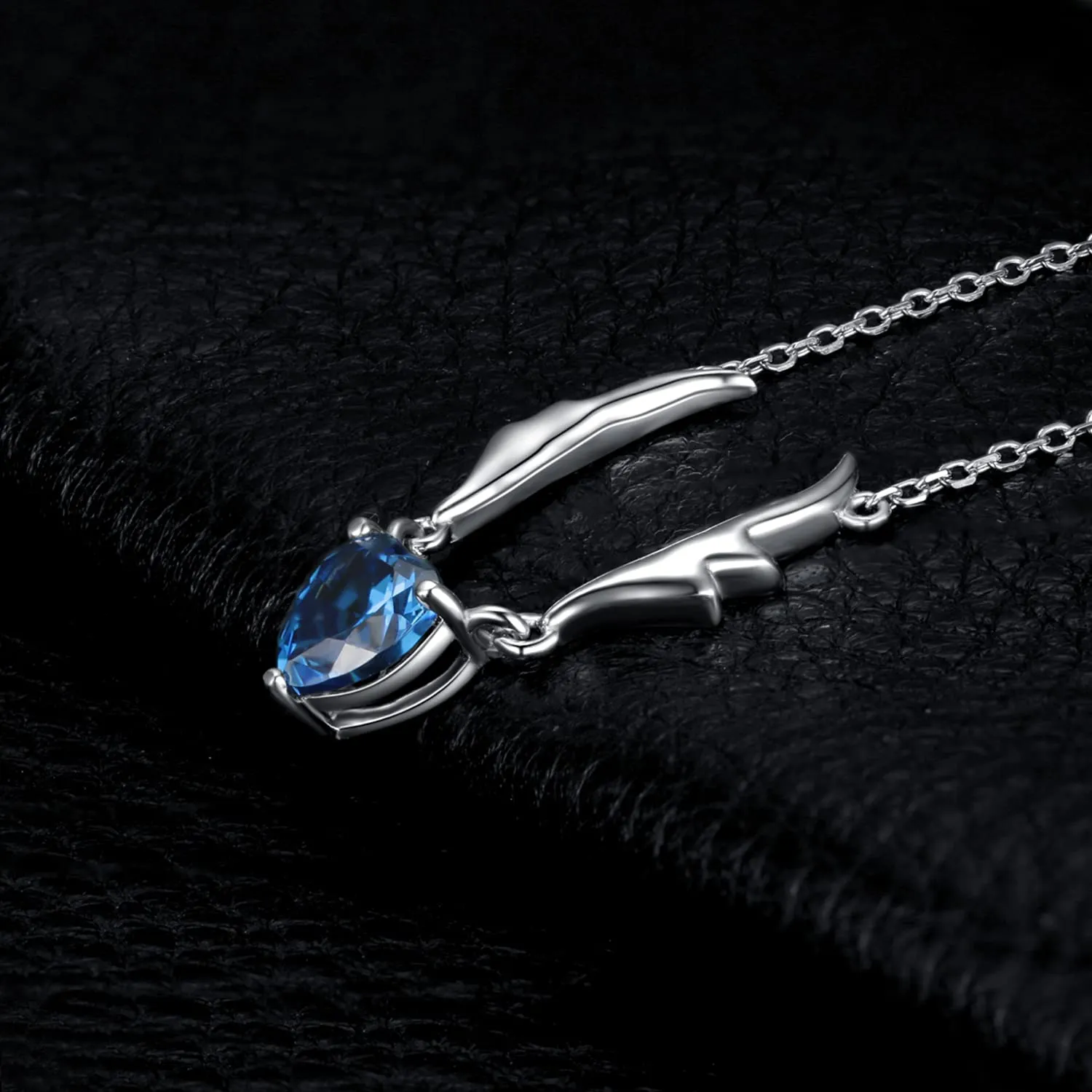 JewelryPalace Ali d'Angelo Cuore 1.5ct collana argento 45cm blu