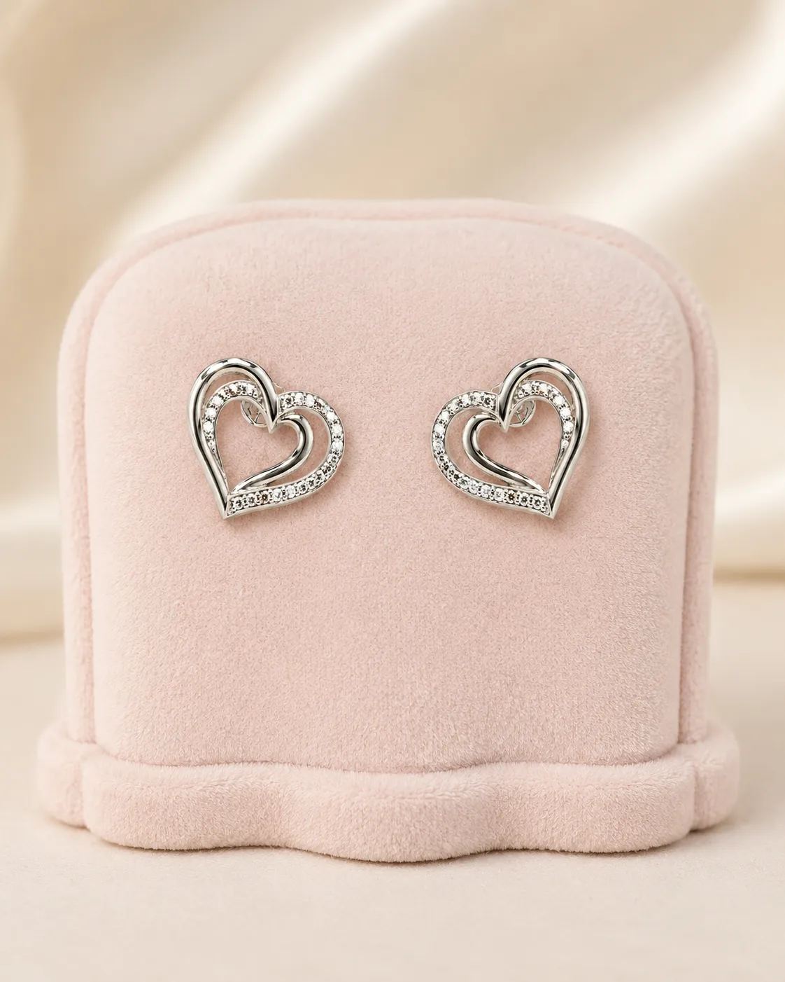 Victoria Jane Heart orecchini lobo argento zirconia