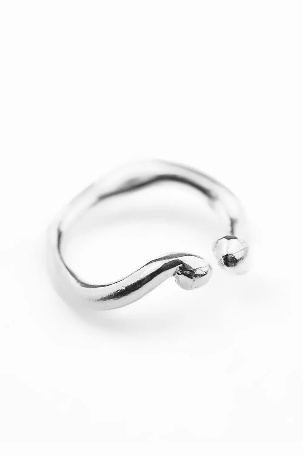 Flor Rubaja Wave anello regolabile onda argento 925