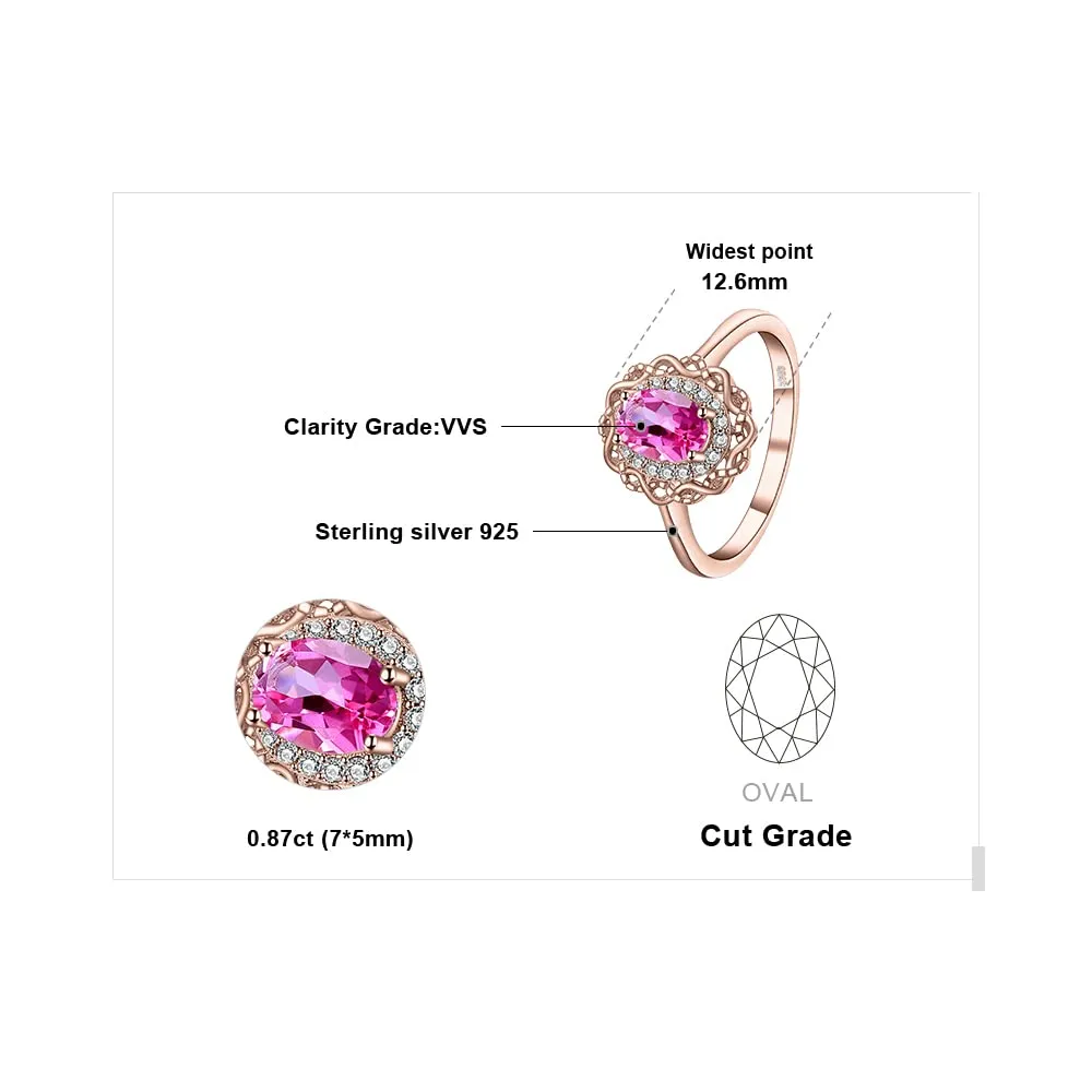 JewelryPalace Infinito Topazio Rosa Anello Argento 925