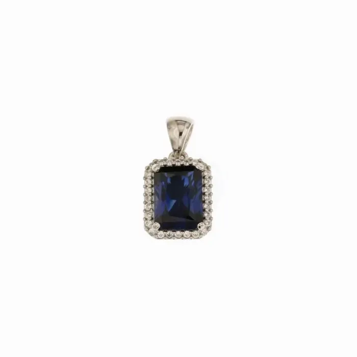 Gioielli Celiento pendente pietra blu ciondolo oro bianco 18 Kt