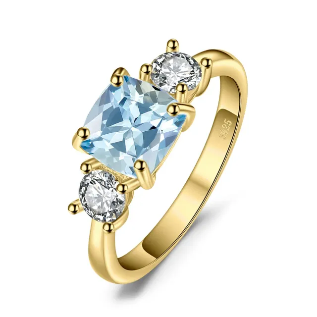 JewelryPalace Tre Pietre anello argento topazio blu