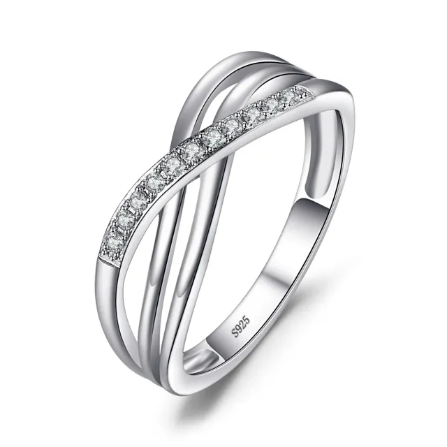 JewelryPalace Infinito Nodo fedina argento zirconia tre ori