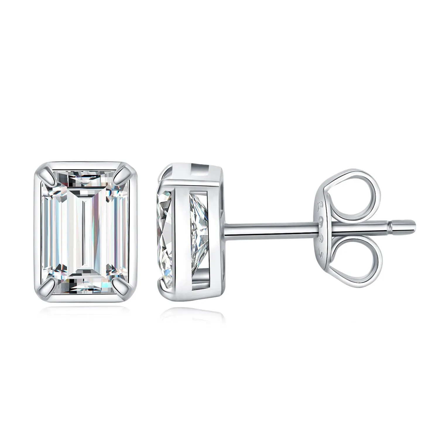 JewelryPalace orecchini lobo moissanite smeraldo oro 1ct