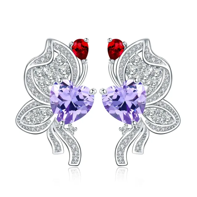 JewelryPalace Farfalla 8.4ct Orecchini Argento Viola