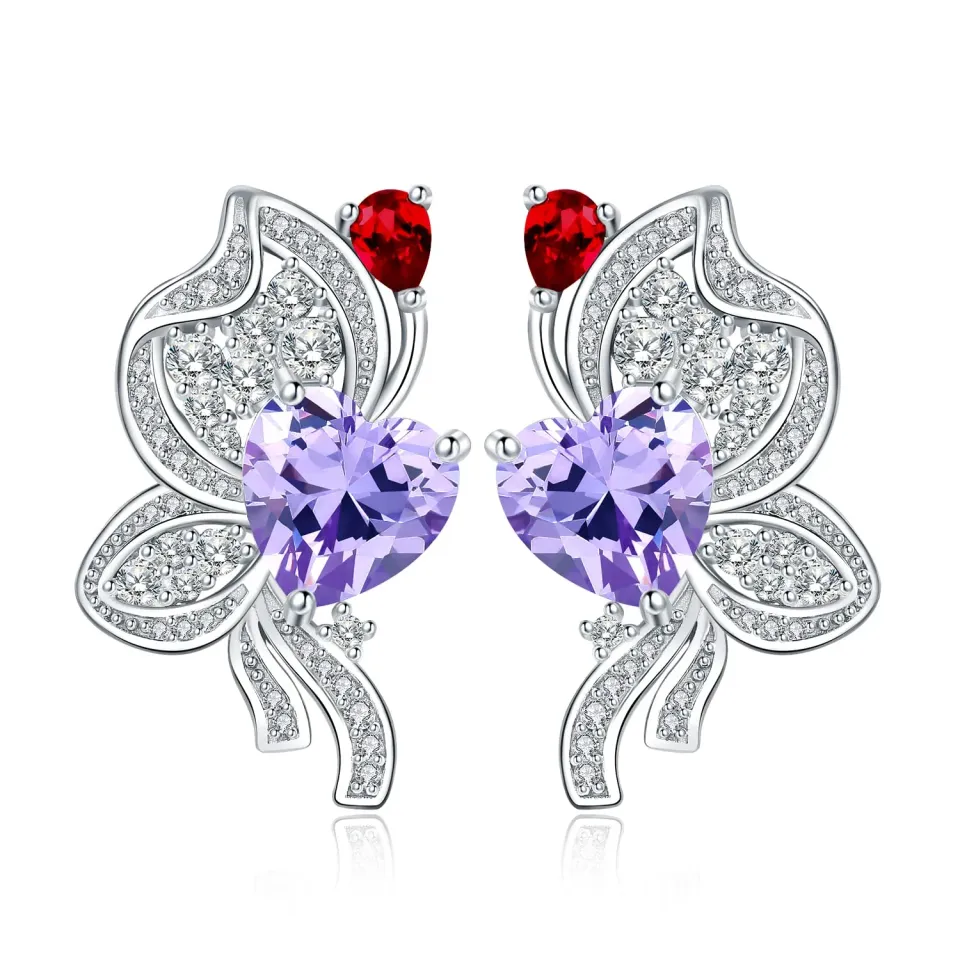 JewelryPalace Farfalla 8.4ct Orecchini Argento Viola