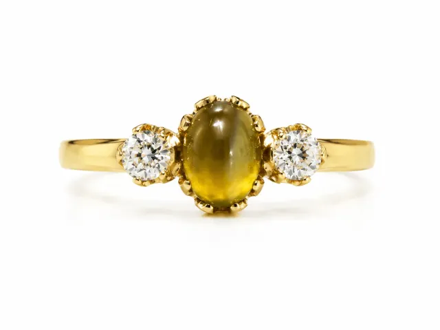 Victoria Jane Cat's Eye anello oro 22ct criso berillo usato