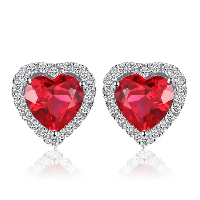 JewelryPalace Cuore 3.8ct Rubino orecchini argento lobo