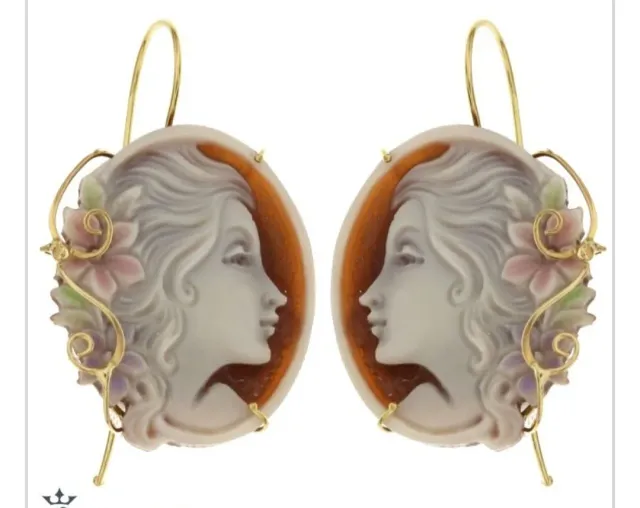 Gioielli Celiento Sardonica orecchini oro 18kt conchiglia