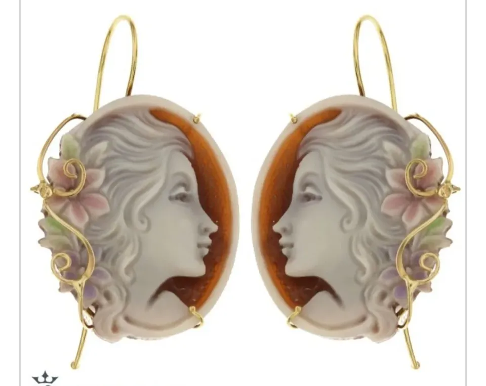 Gioielli Celiento Sardonica orecchini oro 18kt conchiglia